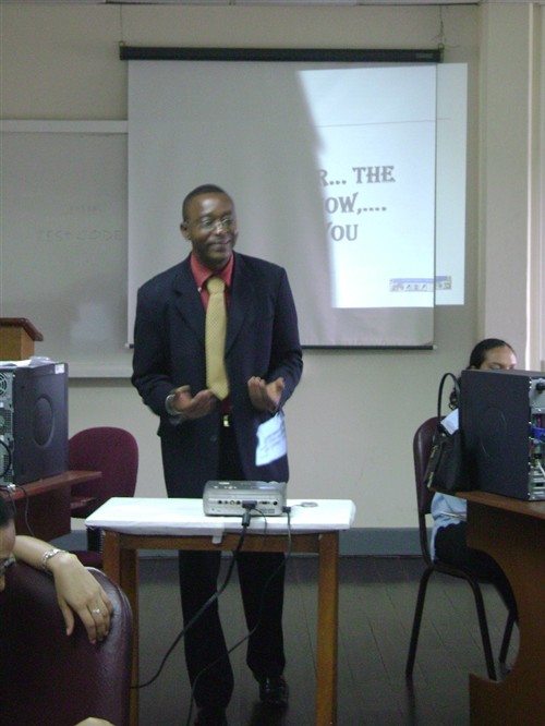 Dr. Malachy Dottin delivers a presentation 